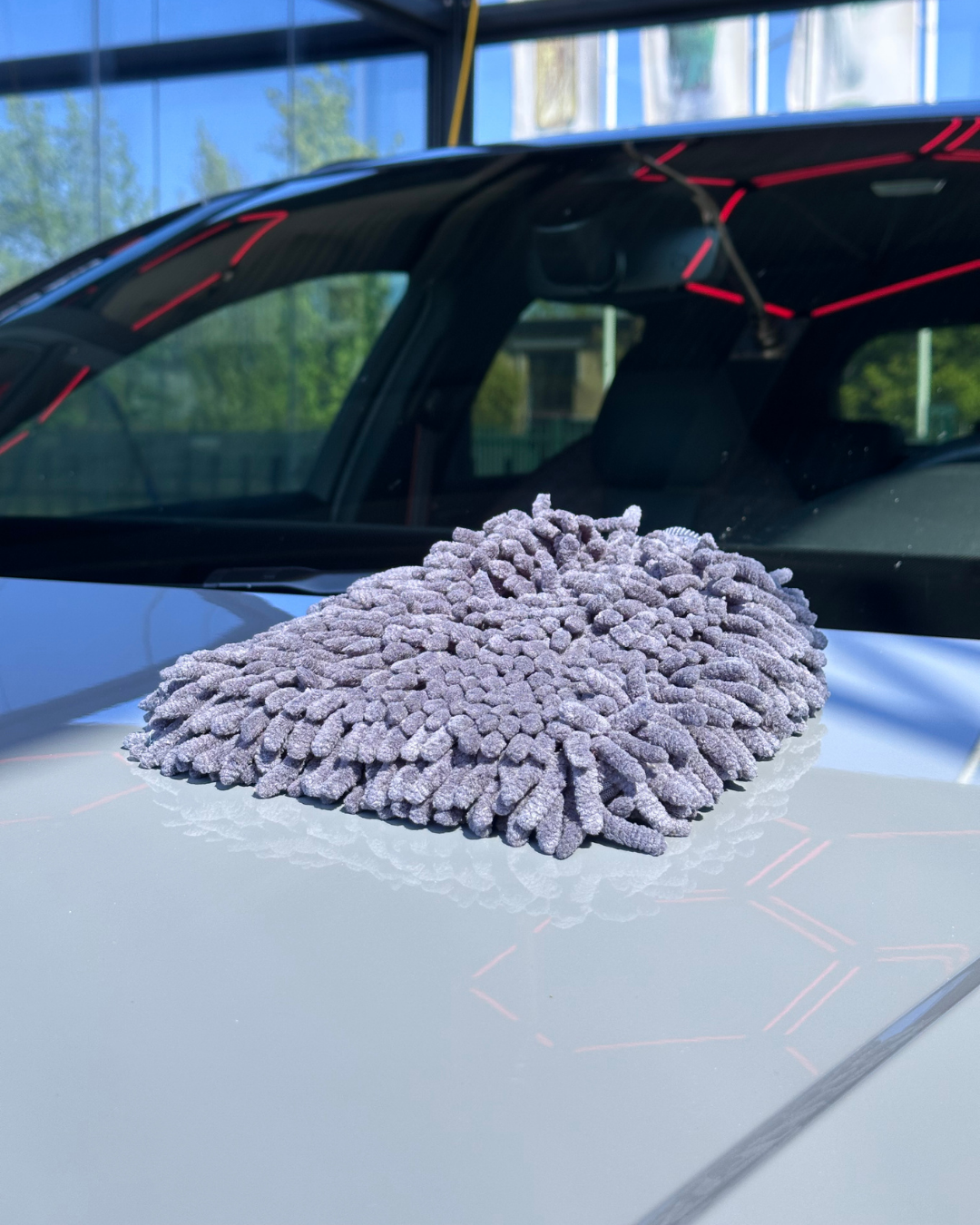 Chenille washandschoen